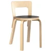 Artek Aalto chair 65, birch - black linoleum