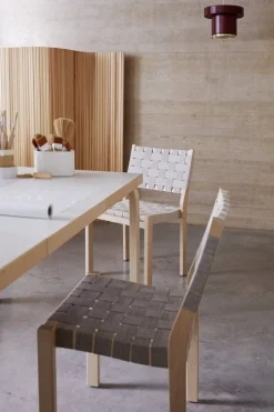 Artek Aalto chair 611, birch - natural/black webbing