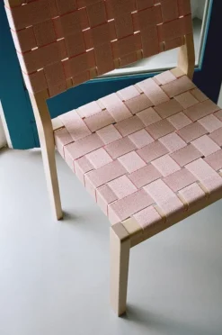 Artek Aalto chair 611, birch - natural/red webbing