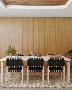 Artek Aalto chair 611, birch - black webbing