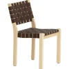 Artek Aalto chair 611, birch - black/brown webbing