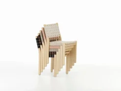 Artek Aalto chair 611, birch - black/brown webbing