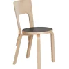 Artek Aalto chair 66, black linoleum