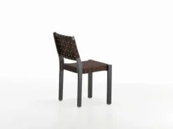 Artek Aalto chair 611, black - black/brown webbing