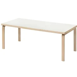 Artek Aalto extendable table 97, birch - white laminate