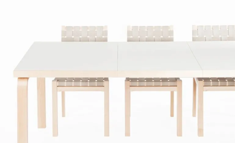 Artek Aalto extendable table 97, birch - white laminate