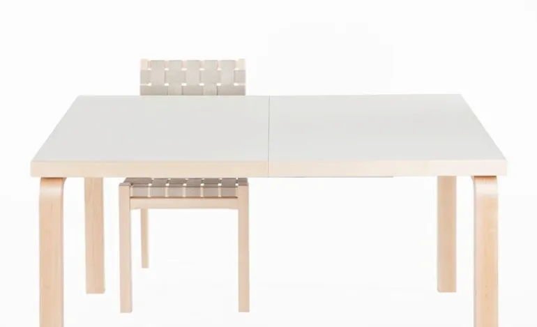 Artek Aalto extendable table 97, birch - white laminate