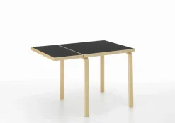 Artek Aalto foldable table DL81C, birch - black linoleum