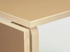 Artek Aalto foldable table DL81C, birch - clay/walnut linoleum