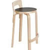 Artek Aalto high chair K65, black linoleum
