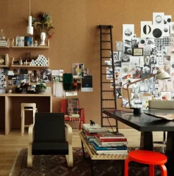 Artek Aalto high chair K65, black linoleum