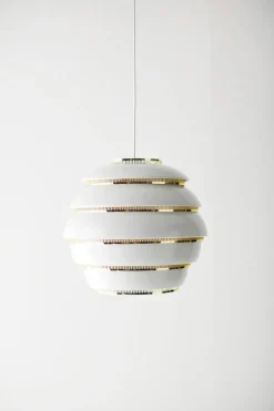 Artek Aalto pendant A331 "Beehive", white - brass
