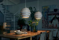 Artek Aalto pendant A331 "Beehive", white - brass