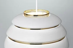Artek Aalto pendant A331 "Beehive", white - brass