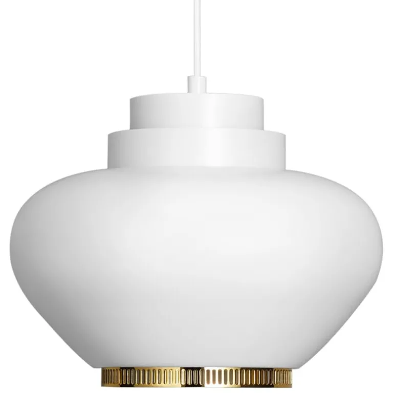 Artek Aalto pendant lamp A333 "Turnip", white - brass