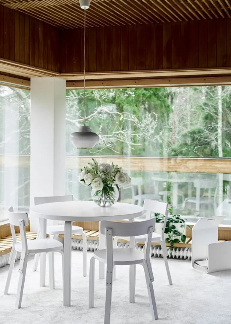 Artek Aalto pendant lamp A333 "Turnip", white - brass