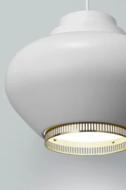 Artek Aalto pendant lamp A333 "Turnip", white - brass