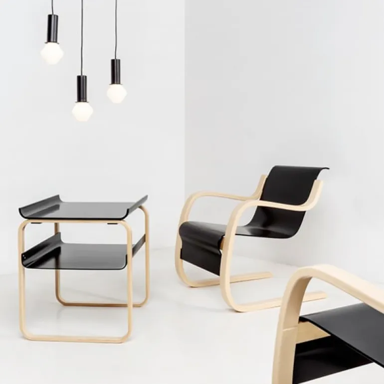 Artek Aalto side table 915, white - birch