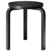 Artek Aalto stool 60, lacquered black