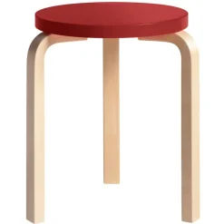 Artek Aalto stool 60, red - birch