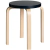 Artek Aalto stool E60, black - birch