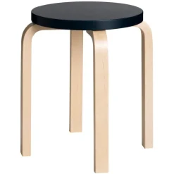 Artek Aalto stool E60, black - birch