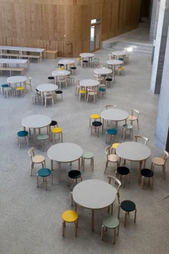 Artek Aalto stool E60, blue - birch