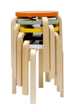 Artek Aalto stool E60, green - birch
