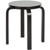 Artek Aalto stool E60, lacquered black
