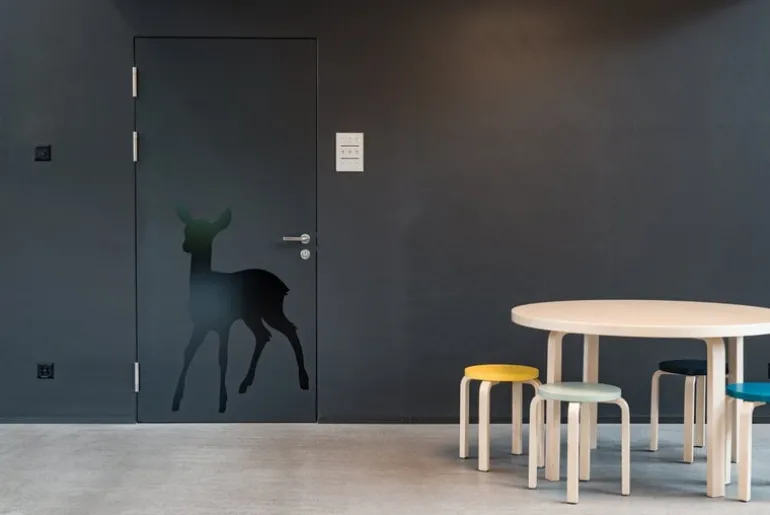 Artek Aalto stool E60, petrol - birch