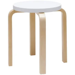 Artek Aalto stool E60, white - birch