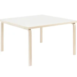 Artek Aalto table 84, 120 x 120 cm, birch - white laminate