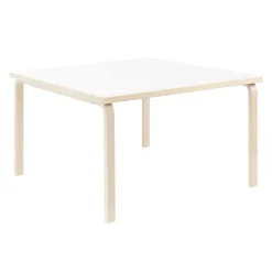 Artek Aalto table 84, 120 x 120 cm, birch - white laminate