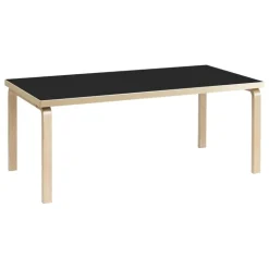 Artek Aalto table 83, birch - black linoleum