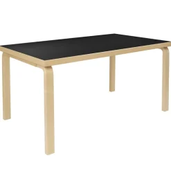 Artek Aalto table 82A, birch - black linoleum