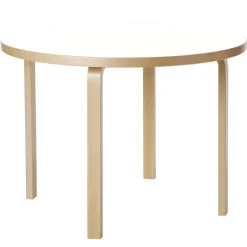 Artek Aalto table 90A, birch - white laminate