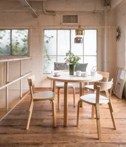 Artek Aalto table 90A, birch - white laminate