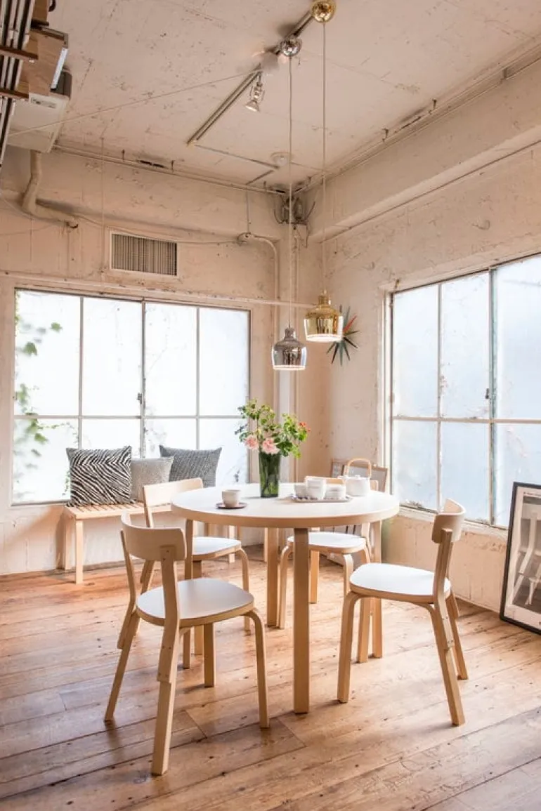 Artek Aalto table 90A, birch - white laminate
