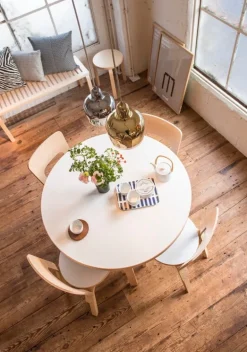 Artek Aalto table 90A, birch - white laminate