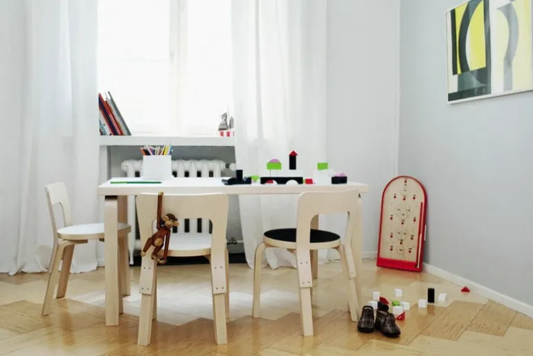 Artek Aalto table 81B, birch - white laminate