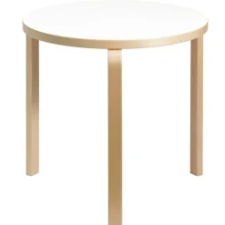Artek Aalto table 90B, birch - white laminate