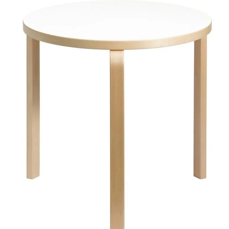 Artek Aalto table 90B, birch - white laminate