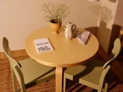 Artek Aalto table 90B, birch - white laminate