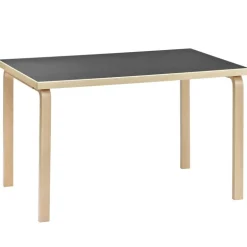 Artek Aalto table 81B, birch - black linoleum