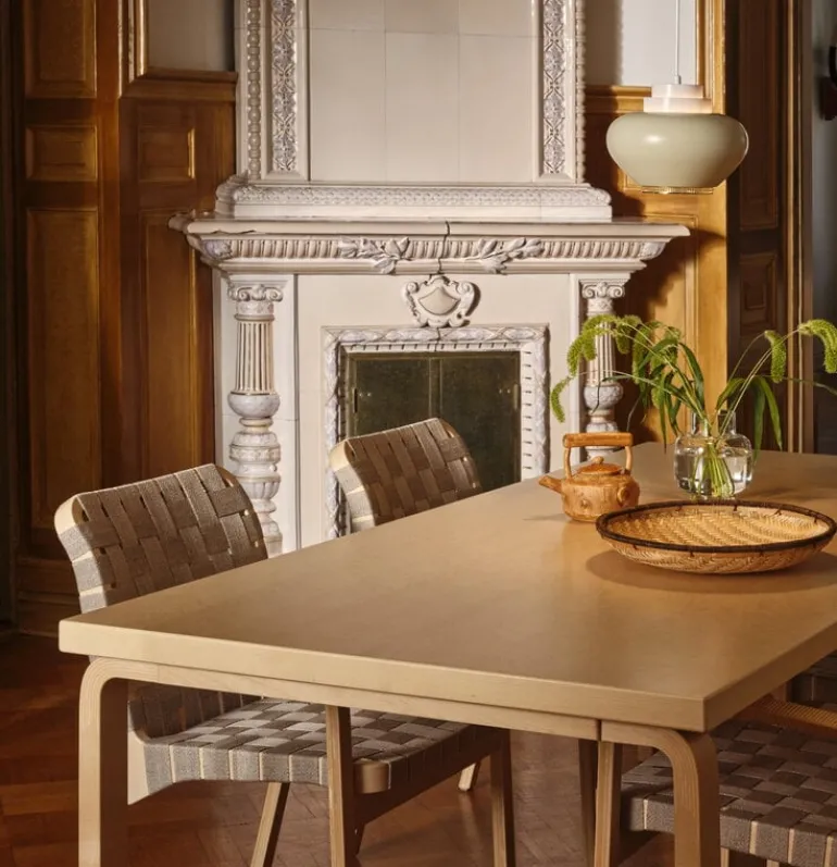 Artek Aalto table 81B, wild birch