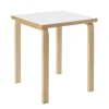 Artek Aalto table 80C, 60 x 60 cm, birch - white laminate