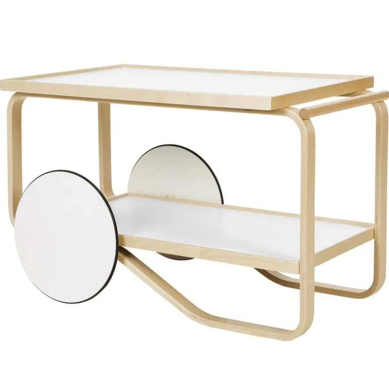 Artek Aalto tea trolley 901, white - birch