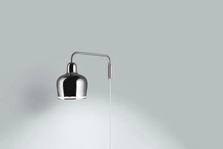 Artek Aalto wall lamp A330S "Golden Bell", chrome