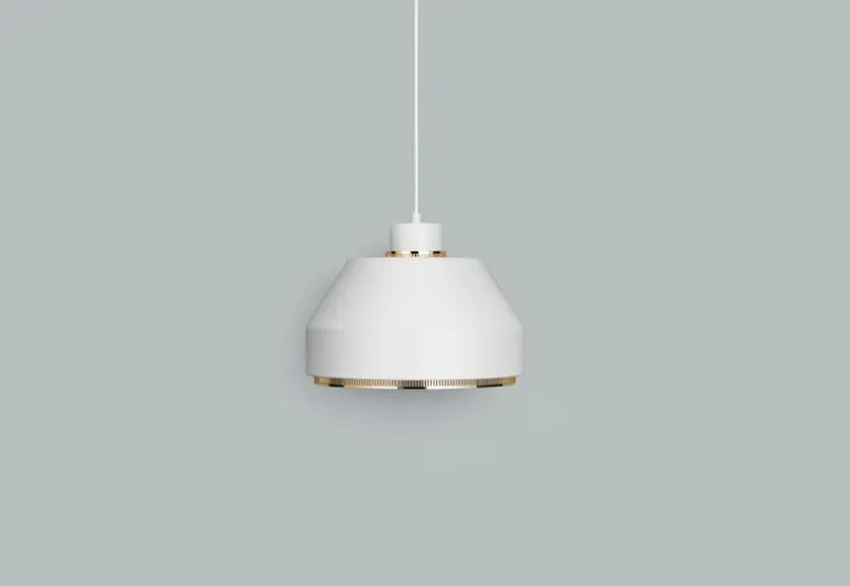 Artek AMA 500 pendant, white - brass