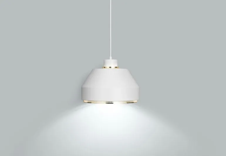 Artek AMA 500 pendant, white - brass